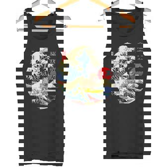 ケアンテリア 日本の神奈川波 サーフ 忠実な犬 タンクトップ - Kawaiitshirt