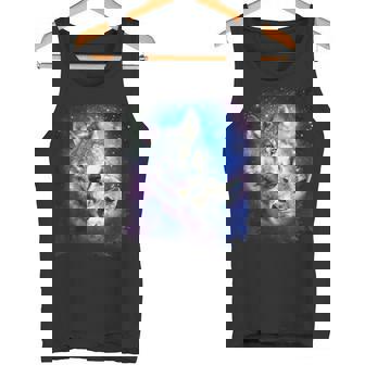 コズミックスペース オオカミ 家族 オオカミ 顔 タンクトップ - Kawaiitshirt