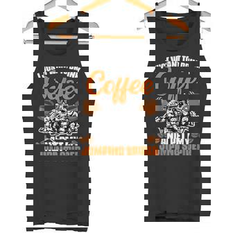 コーヒーを飲んで、面白いハエトリグモを撫でたいだけ タンクトップ - Kawaiitshirt