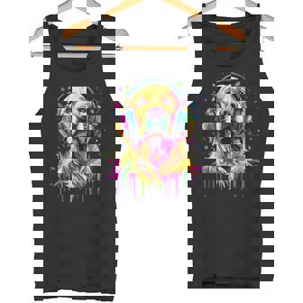 ゴールデンレトリバー 恋人 ポップアートカラー ファニー ゴールデンレトリバー タンクトップ - Kawaiitshirt