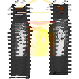 ゴールデンレトリバー 面白いtシャツ 犬 ムンクの叫び かわいい メンズ 子供 おもしろ 服 グッズ ネタ タンクトップ - Kawaiitshirt