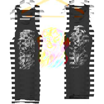 ゴールデン・レトリーバー 犬 カラフル ポップアート 犬好き タンクトップ - Kawaiitshirt