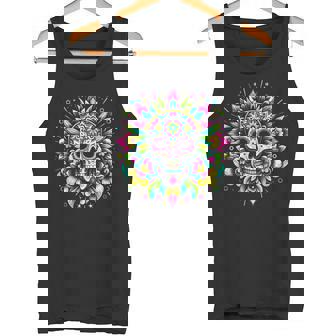 サイケデリックシュガースカルtシャツ 鮮やかでカラフルな死者の日 タンクトップ - Kawaiitshirt