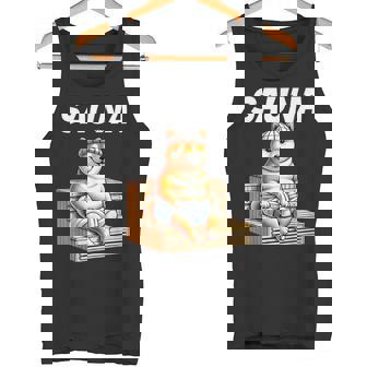 サウナauna さうな 整う アウトドア 焚火 おもしろ 犬 柴犬好き 柴犬 名言 文字 面白い ふざけた ネタ タンクトップ - Kawaiitshirt