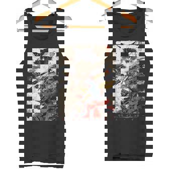 サムライ 猫戦士 浮世 墨絵 猫 サムライ タンクトップ - Kawaiitshirt