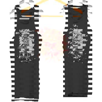 サムライキャット 日本戦士 サクラツリー 日本忍者 猫 タンクトップ - Kawaiitshirt