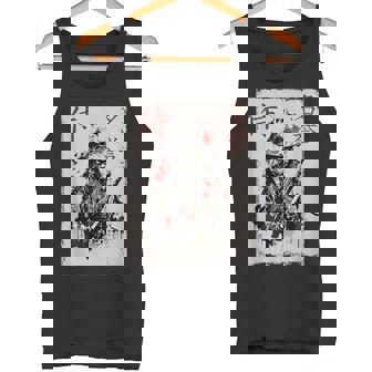 サムライ戦士 カエル グラフィック カッコいい 日本美術 カエル タンクトップ - Kawaiitshirt