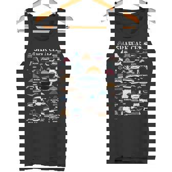 サメの種類 面白いサメの顔 サメの恋人 キッズ 先生 タンクトップ - Kawaiitshirt