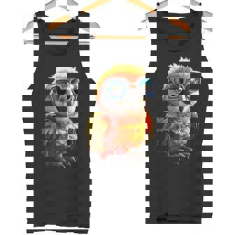 サングラスをかけたインコ コンゴウインコ オカメインコ かわいいインコ タンクトップ - Kawaiitshirt