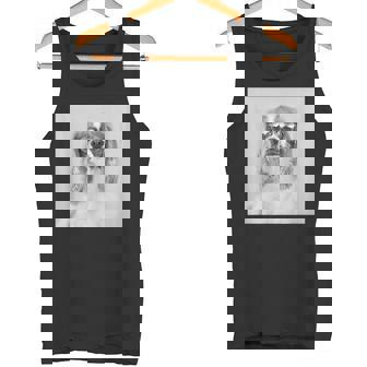 サングラスをかけたキャバリア タンクトップ - Kawaiitshirt