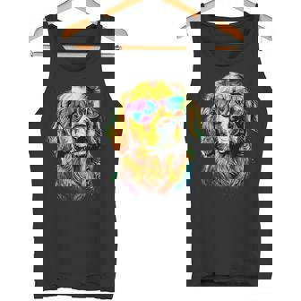 サングラスをかけたゴールデン・レトリーバー 犬が大好き タンクトップ - Kawaiitshirt