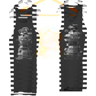 サングラスをかけたビーバー げっ歯類が大好き かわいいビーバー タンクトップ - Kawaiitshirt