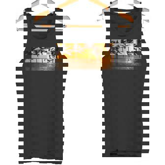 サンセット ビーチ ヤシの木 クール 海 サーフィン タンクトップ - Kawaiitshirt