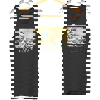 サーフィン ダックスフンド 神奈川波 和 犬 面白い タンクトップ - Kawaiitshirt