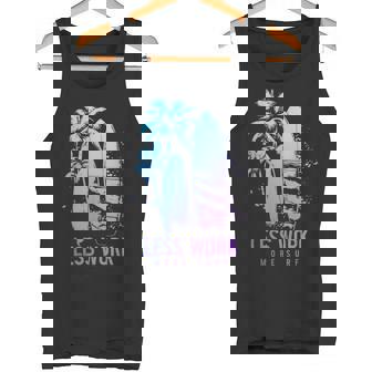 サーフィン ヴィンテージ サーフボード ヤシの木 ビーチ 面白い サーファー タンクトップ - Kawaiitshirt