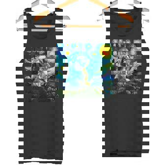 シーズー 面白いtシャツ 犬 ゴッホ 星月夜 かわいい メンズ 子供 おもしろ 服 グッズ ネタ タンクトップ - Kawaiitshirt