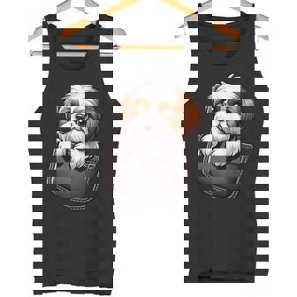 シーズーインポケット シーズー犬好き タンクトップ - Kawaiitshirt