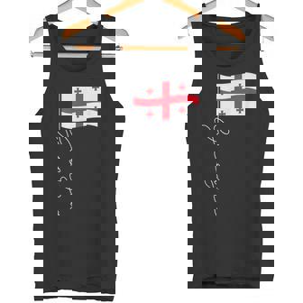 ジョージア シグネチャー フラッグ ポール エレガント 愛国的 ジョージア国旗 タンクトップ - Kawaiitshirt