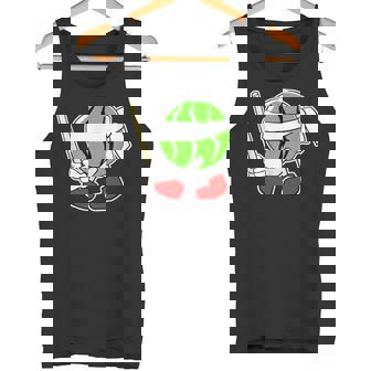 スイカ割り・夏 西瓜わり（すいかくん）【サマータイム】リゾート・夏 大好き／面白 イラスト タンクトップ - Kawaiitshirt