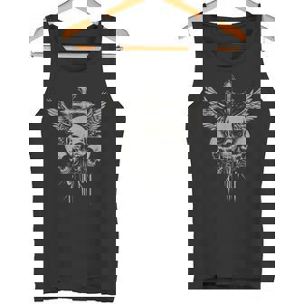 スカル クロス Y2k グランジ 美的 Alt ゴス スカル クロス ゴシック タンクトップ - Kawaiitshirt