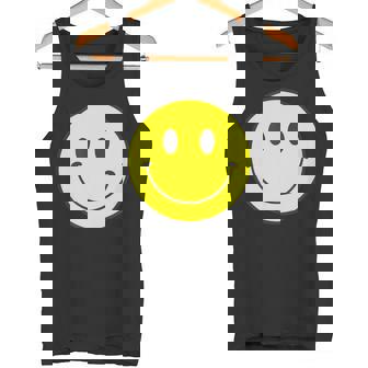 スマイル フェイス 笑顔（ベーシック）【スマイリー】ニコニコ 絵文字 黄色 ポップ かわいい イラスト タンクトップ - Kawaiitshirt