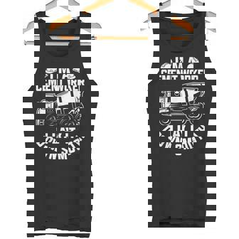 スムーズに敷設する 面白いコンクリート作業員 タンクトップ - Kawaiitshirt