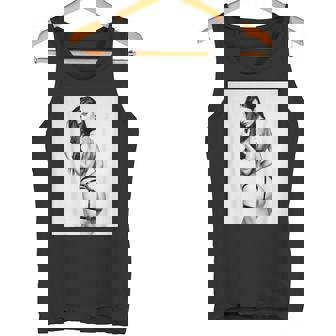 セクシーガールグラフィックtシャツ セクシーブルネットピンナップガール B&W タンクトップ - Kawaiitshirt