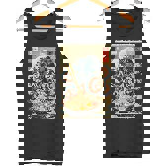 タコを食べる ラーメン 麺 和 漫画 アニメ 浮世絵 タンクトップ - Kawaiitshirt