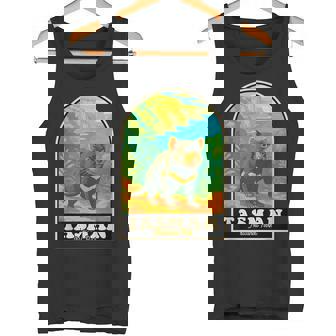 タスマン国立公園 ヴィンテージ タスマニアデビルアート タンクトップ - Kawaiitshirt