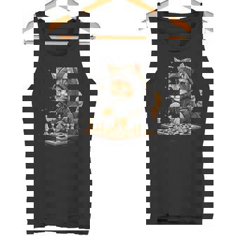 チェス メンズ レディース キッズ 猫 チェスプレイヤー タンクトップ - Kawaiitshirt