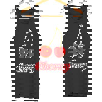 チェリー Cherry さくらんぼ 『フルーツ ポップ』果物 リアル レトロ 面白い イラスト タンクトップ - Kawaiitshirt