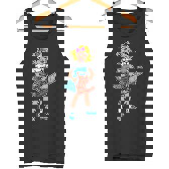 チェーンソー ガール ゴス パンク エモ レトロ ヴィンテージ ホラー 映画ファン タンクトップ - Kawaiitshirt