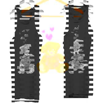 テディベアとハートのかわいいテディベアモチーフ タンクトップ - Kawaiitshirt
