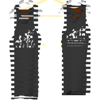 おもしろ テニス 人類の進化 かっこいい シルエット テニスプレイヤー ネタ デザイン 記念品 テニス選手 タンクトップ - Kawaiitshirt