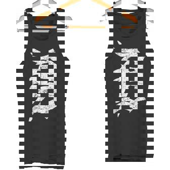 デトロイトグラフィック D ディストレスト グランジ モーターシティ タンクトップ - Kawaiitshirt