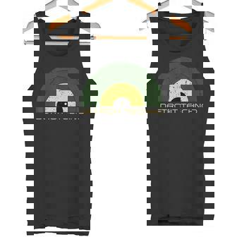 デトロイトテクノレトロルックレコード デトロイトテクノテキスト付き タンクトップ - Kawaiitshirt