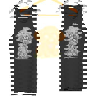 トイプードル かわいい いぬ 子犬 ペット おもしろ 動物 イラスト タンクトップ - Kawaiitshirt