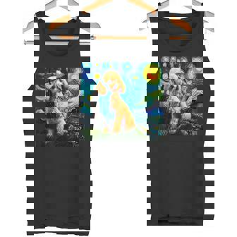 トイプードル 面白いtシャツ 犬 ゴッホ 星月夜 かわいい メンズ 子供 おもしろ 服 グッズ ネタ タンクトップ - Kawaiitshirt