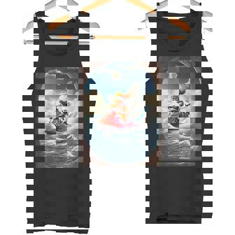 トイプードルとチワワのジェットスキー 夏の楽しいデザイン タンクトップ - Kawaiitshirt