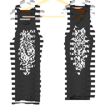 トライバルウルフ 北欧モチーフ ゲール柄 ライトウルフ タンクトップ - Kawaiitshirt