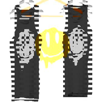 ドリッピースマイルイエロースマイルフェイスシャツ かわいい ハッピースマイルフェイス タンクトップ - Kawaiitshirt