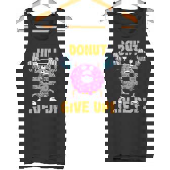ドーナツギブアップ ワークアウト ジム ウェイトリフティング ボディービル タンクトップ - Kawaiitshirt