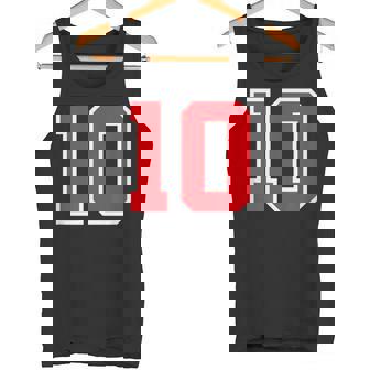 ナンバー10 スポーツジャージ 誕生日 年齢 ラッキーナンバー レッド ホワイト タンクトップ - Kawaiitshirt