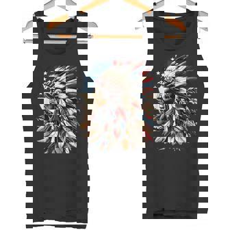 ネイティブアメリカン インディアン チーフ アメリカ国旗 先住民 タンクトップ - Kawaiitshirt