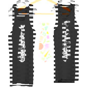 ネギニンジンと豆の柄のベジタブルタイ タンクトップ - Kawaiitshirt