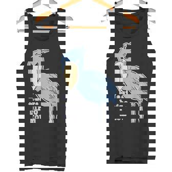 ハシビロコウさん『ビッグ プリント』青い鳥【どうぶつフレンズ】ゆるくて かわいい 動物園の生き物 イラスト タンクトップ - Kawaiitshirt