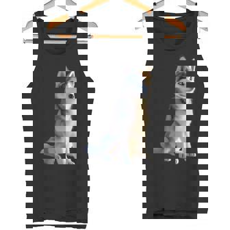 ハスキーがモチーフの愛犬家 シベリアンハスキーが大好き タンクトップ - Kawaiitshirt