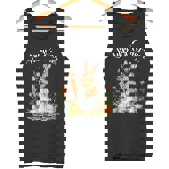 ハッピーイースターバニーニンジンイースターエッグ イースターラビットアートワーク タンクトップ - Kawaiitshirt