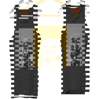 ハッピーロットワイラー犬自撮りポートレート タンクトップ - Kawaiitshirt