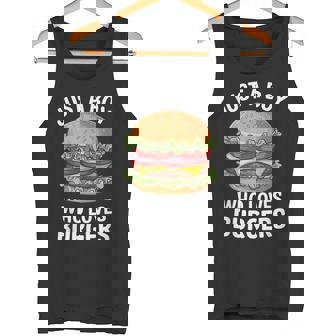 ハンバーガーが大好きな少年 おもしろハンバーガー好き タンクトップ - Kawaiitshirt